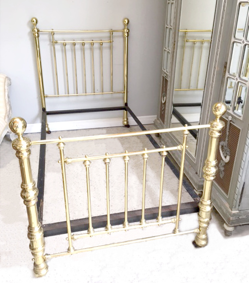 old brass large single bed